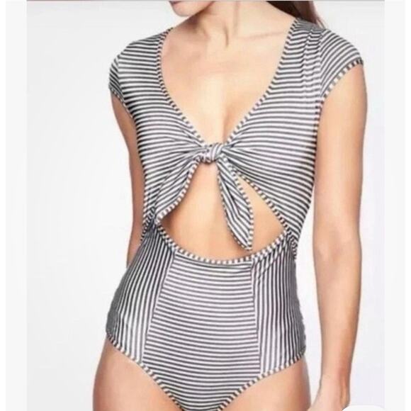 Altheta Womens One Piece Swim Suit Size LT Tie Front Beach Vacation Resort - Picture 1 of 11